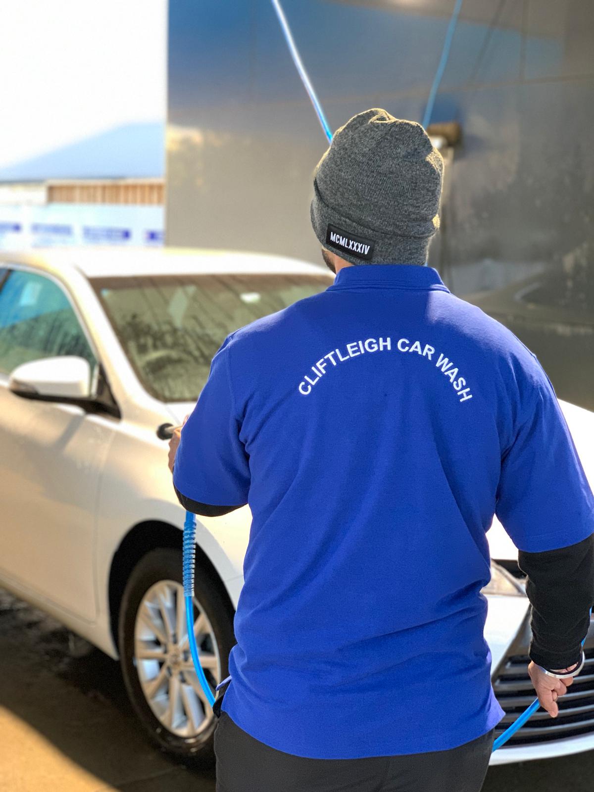 Man washing car